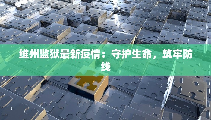 维州监狱最新疫情：守护生命，筑牢防线
